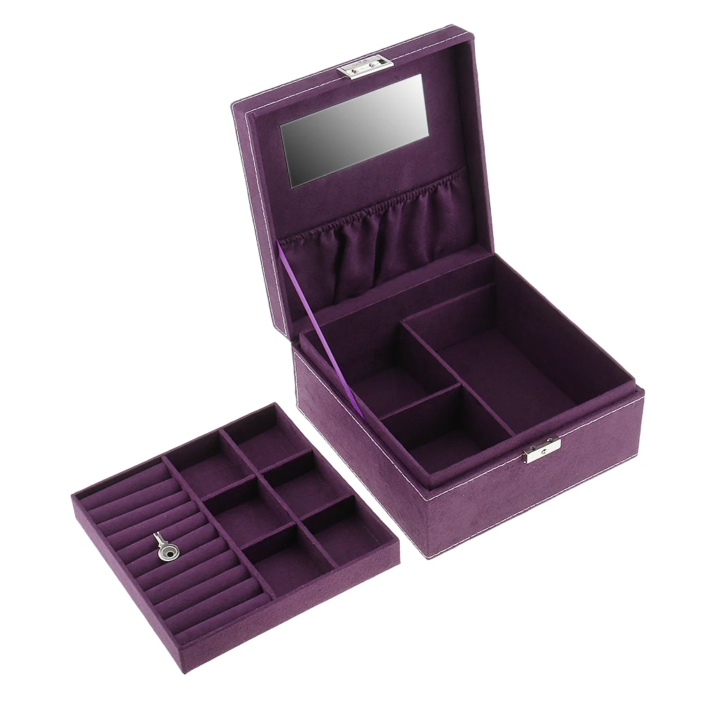 

Square Velvet Jewelry Box Earrings Rings Necklaces Jewelry Organizer