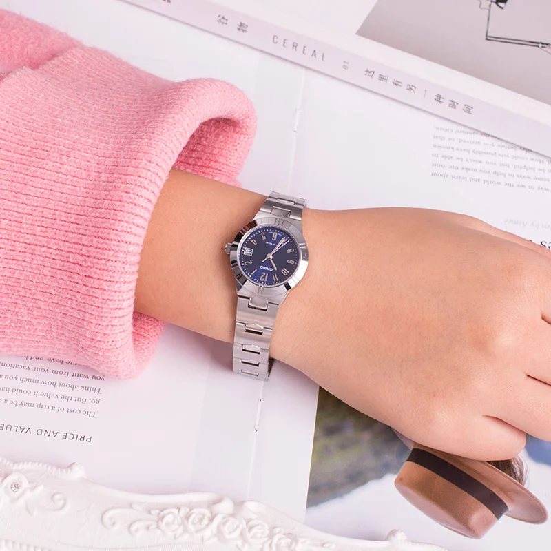 Женские кварцевые часы Casio простые с указателем женские ремешком на руку |