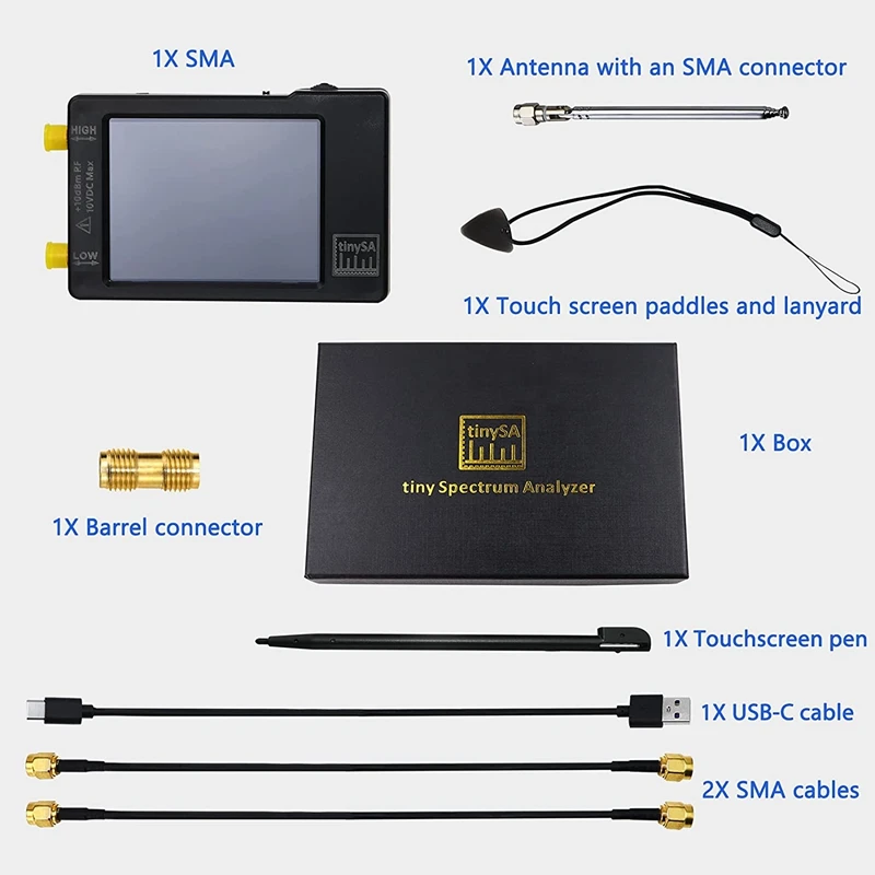 Улучшенный анализатор спектра TinySA вход MF/HF/VHF UHF Для 0 1-350 МГц и для 240-960 генератор