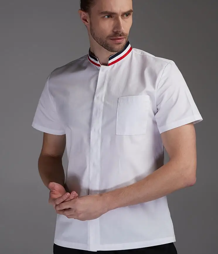 Новый мужской костюм повара куртка шеф ресторана с короткими рукавами тонкая