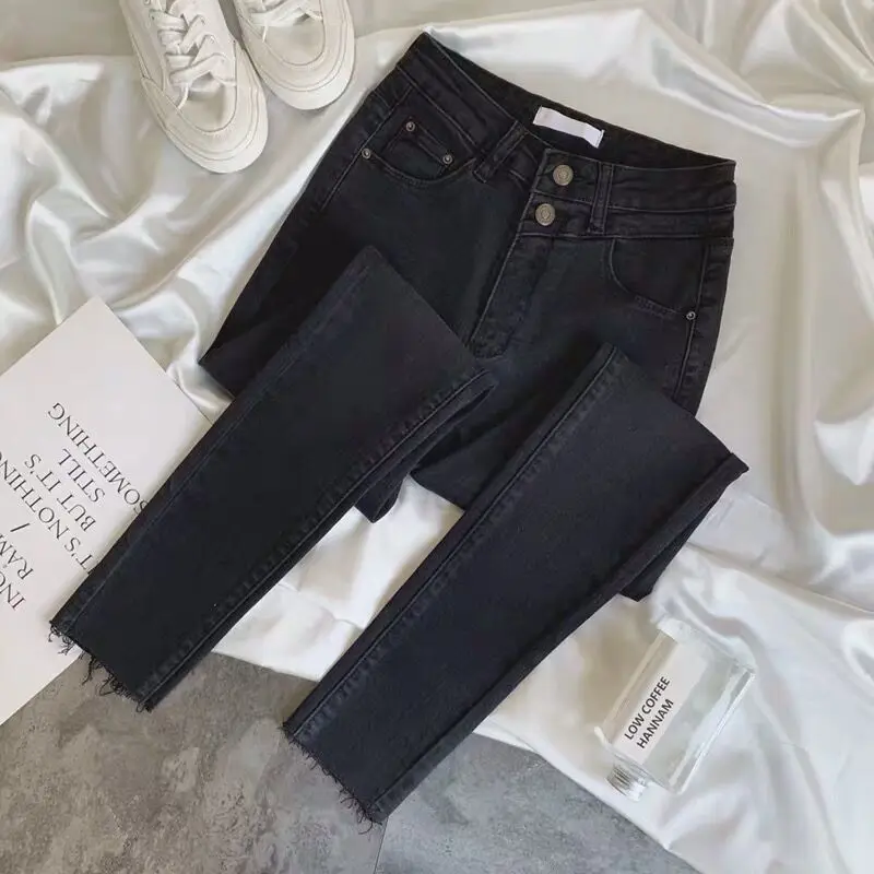 Женские осенне-зимние джинсы 2021 женские высокоэластичные Стрейчевые