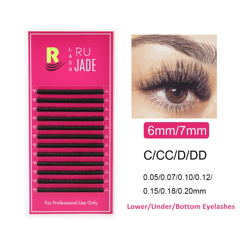 

6mm 7mm Lower Lashes Bottom Eye Lashes Under Eyelash Extensions 0.05-0.20 Thick Short Length Grafting Eyelashes Maquillaje Cilia