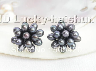 free shipping lustrous! 20mm black freshwater pearl Earrings | Украшения и аксессуары