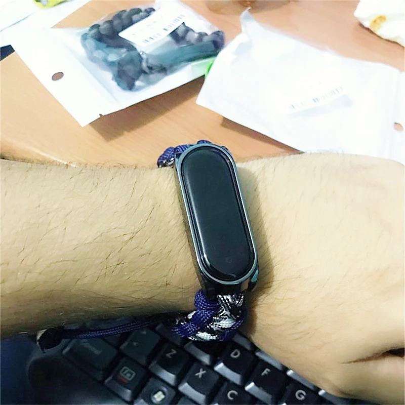 Для Xiaomi Mi Band 5/5 NFC смарт-браслет регулируемый нейлоновый веревочный ремешок для