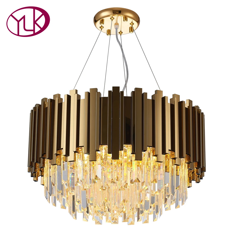

Modern crystal chandelier for living room gold stainless steel cristal lamp bedroom dining room decor hanging lighting fixtures