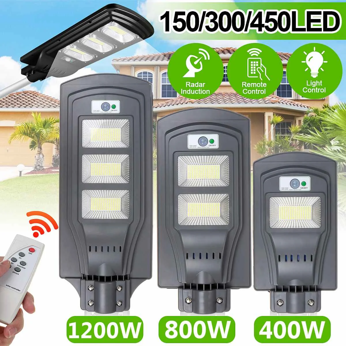 

Фонарь Настенный с дистанционным управлением, 400/800/1200 Вт, IP65