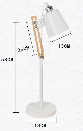 Новый тип топ продаж Настольная Лампа Белая Скандинавская Гибкая деревянная