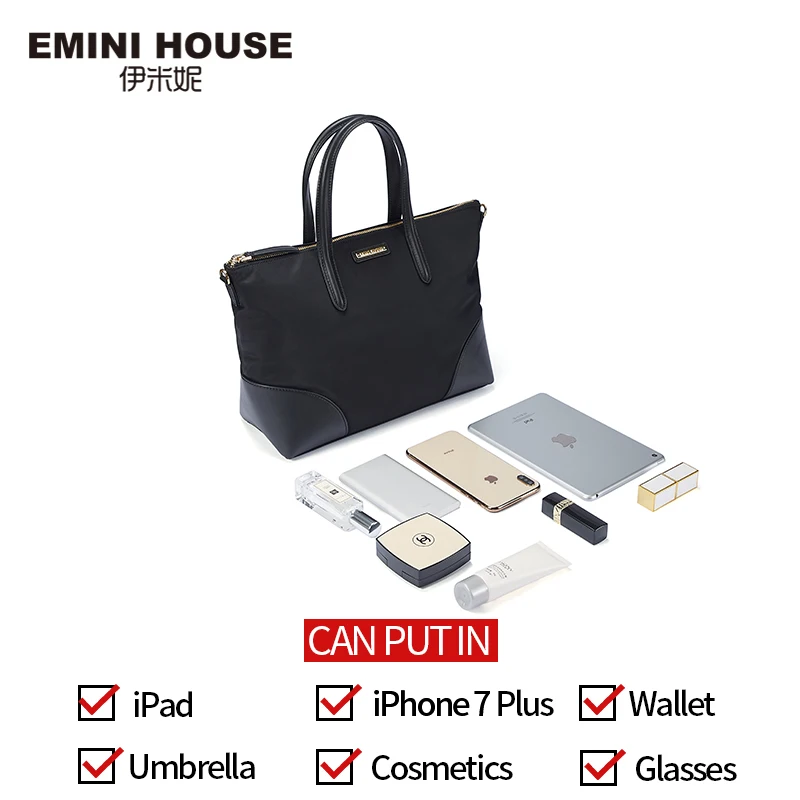 EMINI HOUSE/нейлоновая сумка хобо с широким ремешком и буквенным принтом роскошные