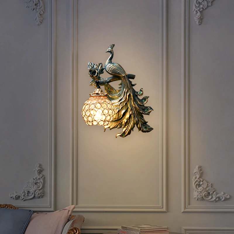 

Modern Vintage Peacock Wall Lamps for Living Room Creative Led Sconce for Dining Room Wall Lights Indoor Decor Wall Sconce Lamp