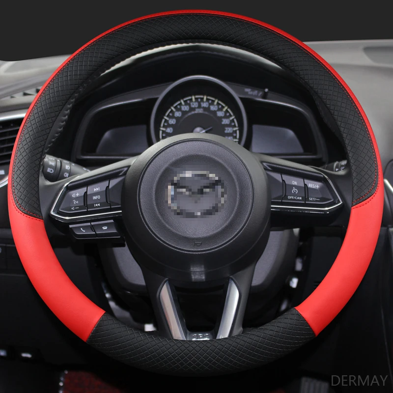 DERMAY из искусственной кожи спортивные чехол рулевого колеса автомобиля для CX-4 CX-5 CX-7 CX-9 Mazda 3 Axela 6 Gh Gj Demio анти-скольжения принципиально