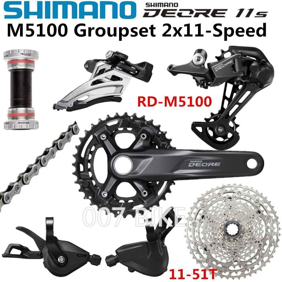 Переключатель передач SHIMANO DEORE M5100 задний переключатель 26 36T 170 175 мм 2x11 скорость 11