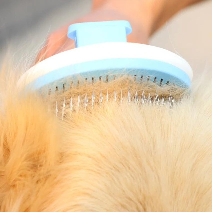 

Dog Comb Hair Removal Grooming Brush Stainless Steel Cats Combs Automatic Non-slip Brushs for Dogs Cats Cleaning Supplies