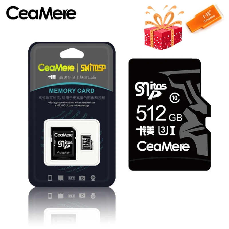 512 ГБ CeaMere карта памяти 256 ГБ 128 Гб 64 Гб U3 UHS-3 32 ГБ Micro sd карта класс 10 UHS-1 флэш-карта памяти Microsd TF/sd карта s для планшета - Емкость: 512 ГБ