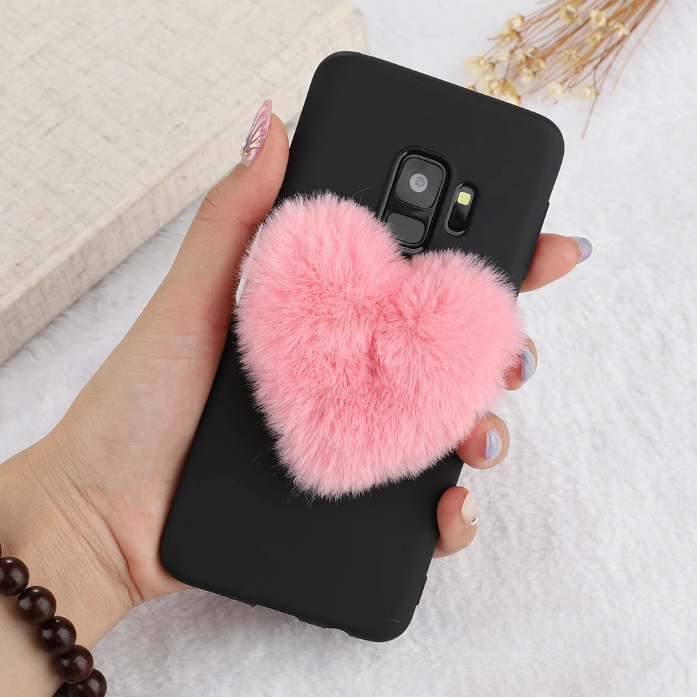 L FADNUT Меховой чехол для Samsung A51 A71 A3 A5 A6 A7 A8 милые плюшевые Мягкий силиконовый из ТПУ