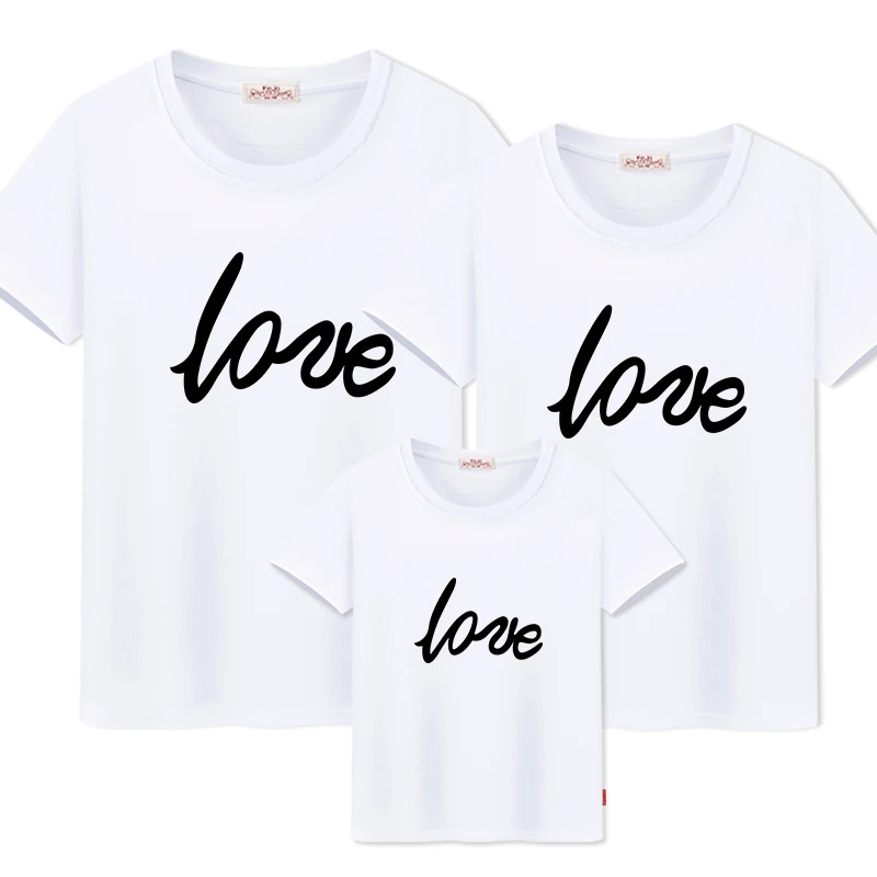 white love Семейные комплекты; футболки «Мама и я»; daddys; Одежда для девочек; семейная футболка для Отца и Сына; одинаковые комплекты - Цвет: white love