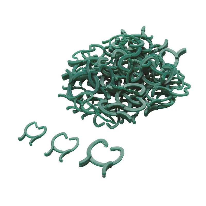 50Pcs/Set Reusable Garden Plant Rings Cane Stake Climbing Grow Support Clips Kit Garden Accessories Plant Support Vine Clips