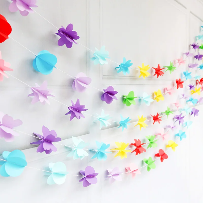 2 м трехмерной 3D рисовая бумага вытягивающийся Цветок День рождения украшение