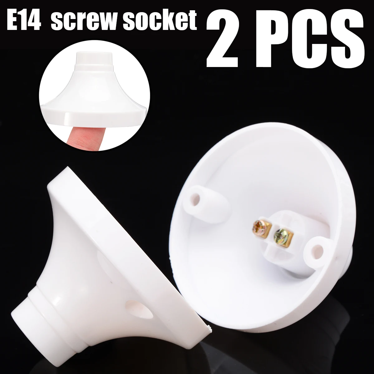 2 шт. E14 винт гнездо круглое пластиковое ведро для винтом светильник лампа