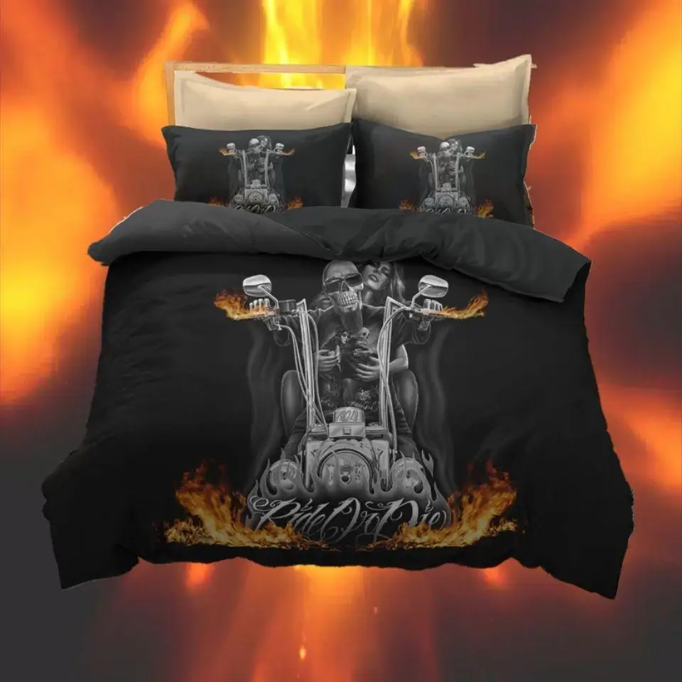 55 комплектов постельного белья с черепом красивое черное постельное белье