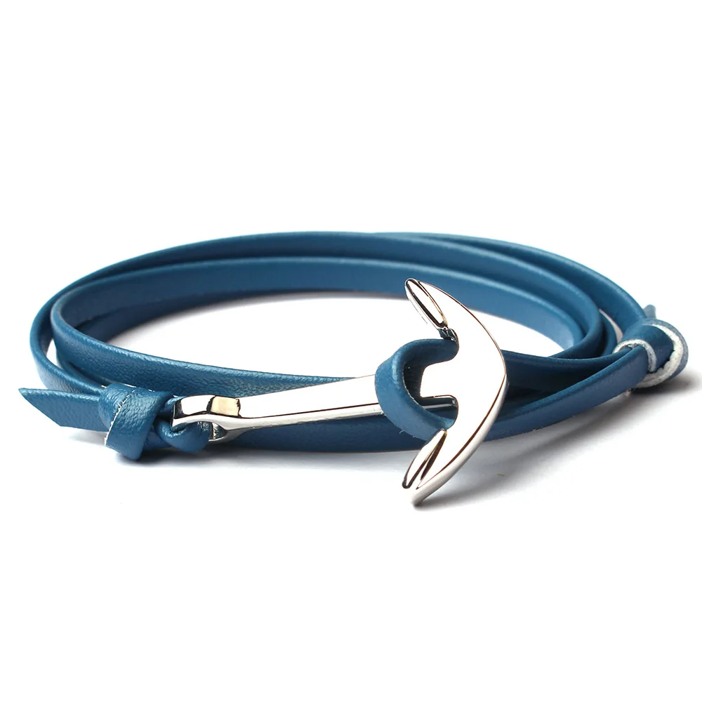 Античный кожаный браслет с якорем для женщин классические мужские ювелирные