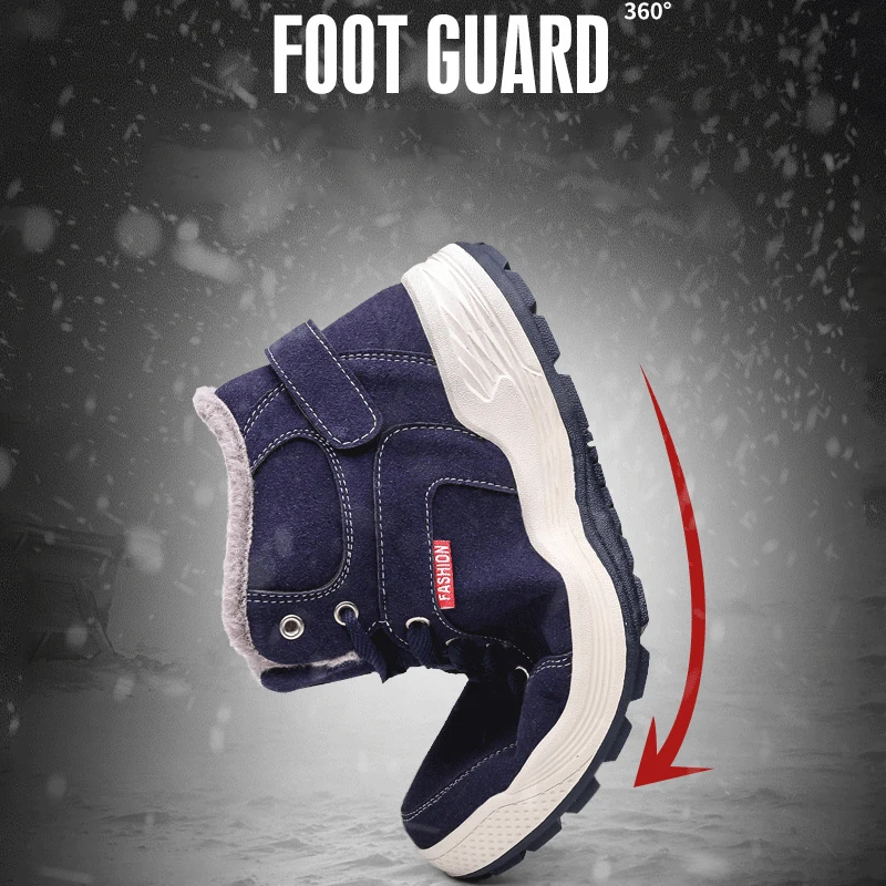 KATESEN men boots winter thick plush men's snow shoes warm non-slip fashion ankle Botas Hombre |