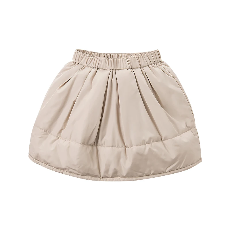 DBK11210 dave bella winter girls skirts casual solid children knee-length dance skirt kid's clothes - Цвет: apricot