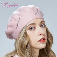 liliyabaihe new womens winter hat wool knitted berets sequined hats fanscaps crystal diamond trademark 10 colors