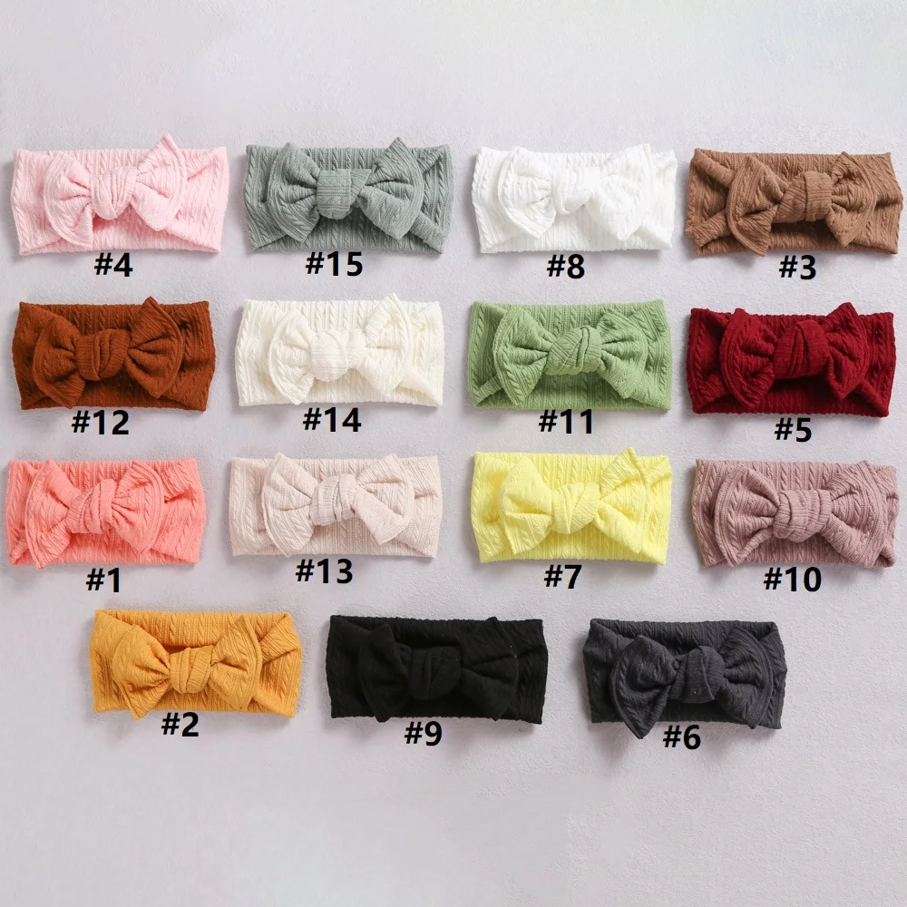 

7'' Large Baby Hair Bow Headband For Girls 2021 Cute Baby Strip Elastic Hair Bands Kids Solid Turban Baby Girl Hair Accessories