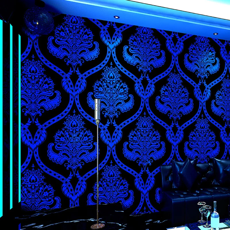 

Modern European 3D Damask Wall Papers KTV Room Gold Foil Reflective Wallpaper Roll for Bar Shop Ball Walls Background Mural