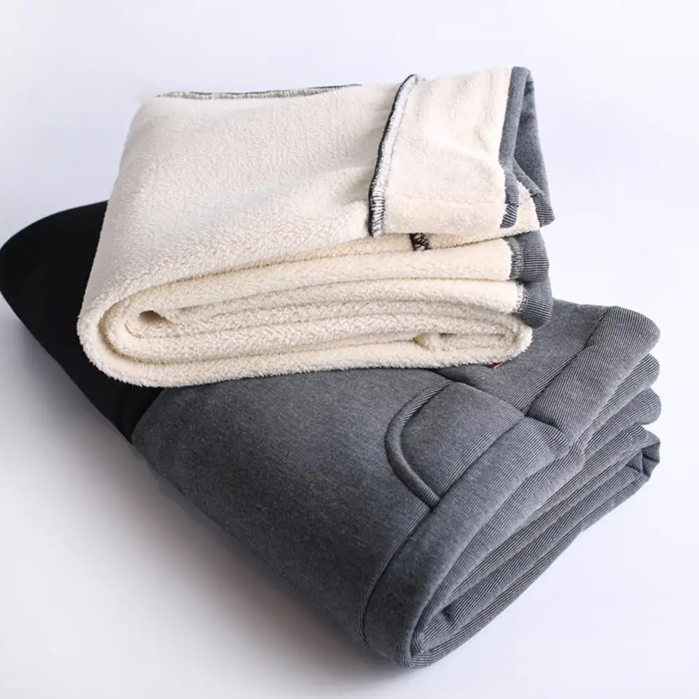 Шерстяные флисовые брюки зимние колготки толстые бархатные черные теплые