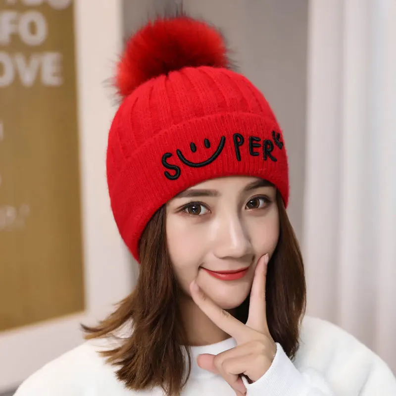 Осенняя и зимняя Корейская версия дикого колледжа вязанная шапка женские