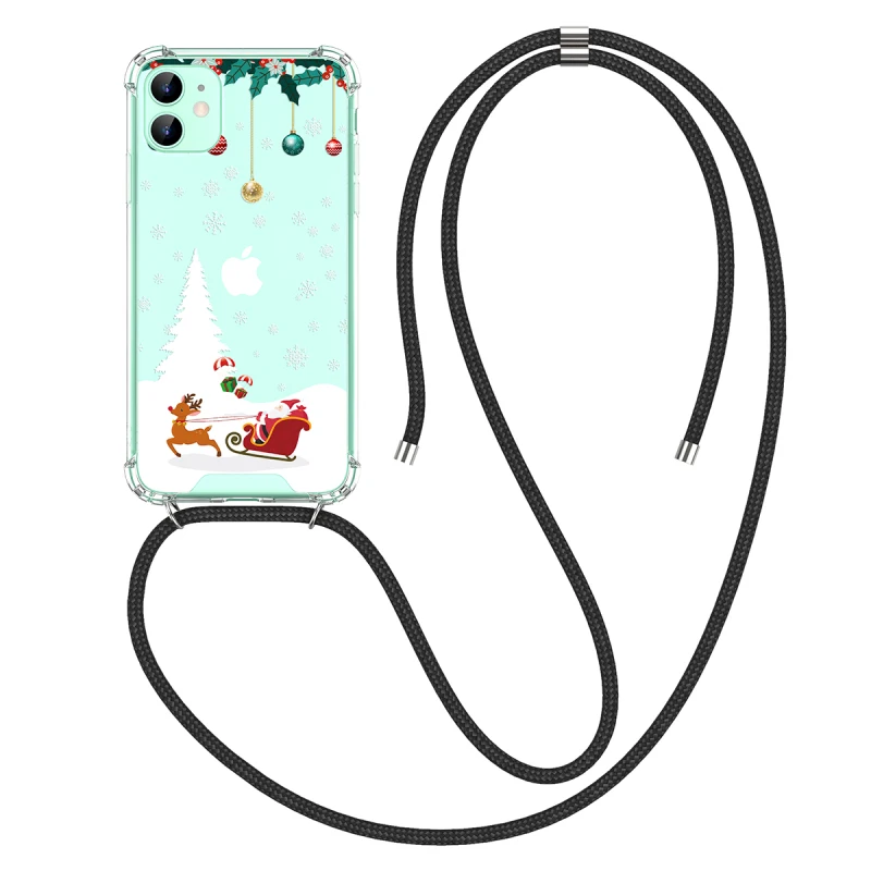 Роскошное модное черное ожерелье ремешок на веревке жесткий ТПУ чехол для