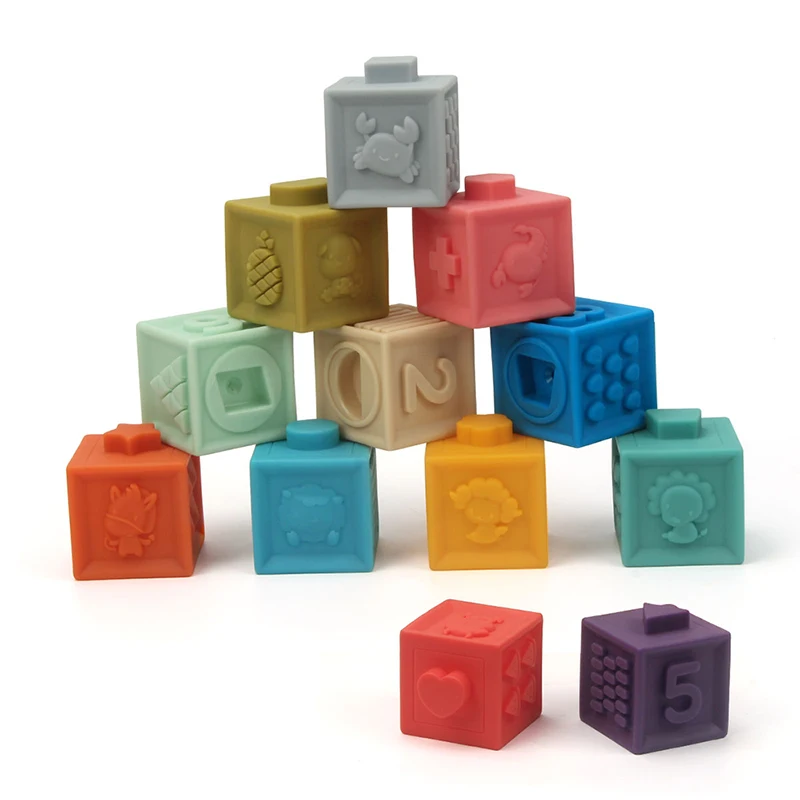 Детские игрушки Монтессори, 13-24 месяцев, мягкие строительные блоки для детей, Детский Прорезыватель для зубов, обучающая математическая игр... от AliExpress WW