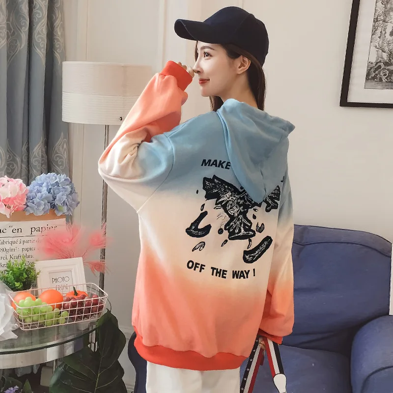 Женская толстовка с капюшоном свободная бархатная Толстовка кораллового цвета в