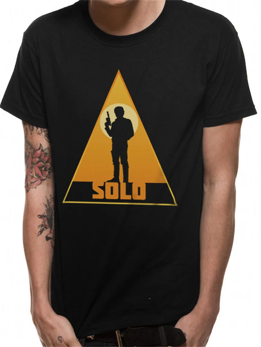 Star Wars Han Solo в стиле старых плакатов с героями мультфильмов Черная Мужская
