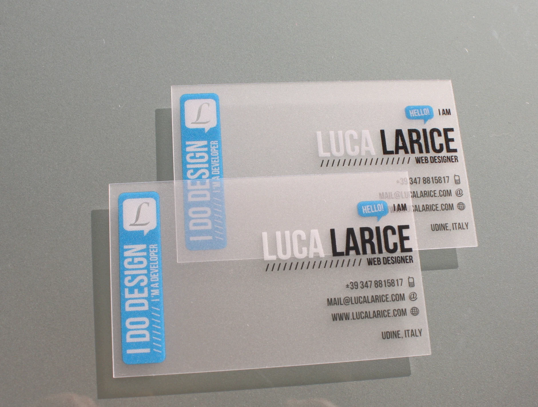 free shipping customized two-side printing high quality glossy transparent business card