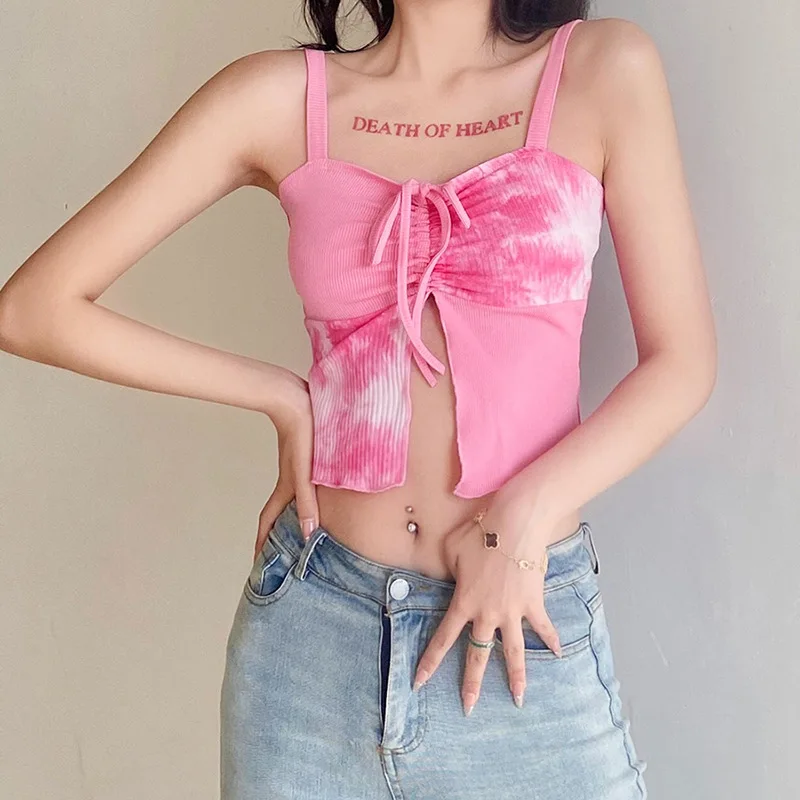 

ZTONE Tank Bandage Y2k Stylish Ladies Party Sun-Tops Trend Lady's Sexy Crop Top Basic Sleeveless Backless Solid Color Camisole