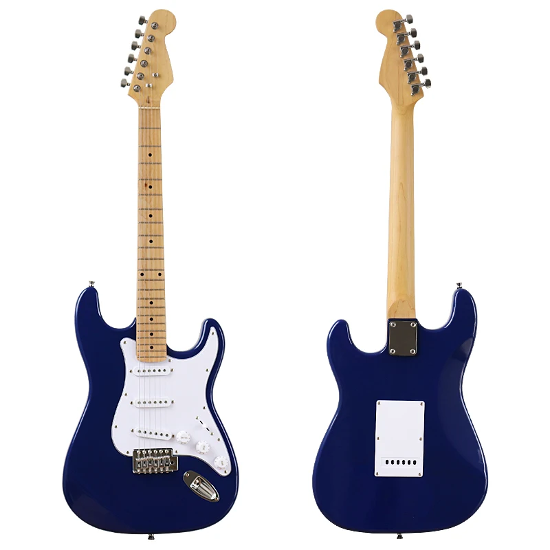 st elektrische gitarre 39 zoll rot farbe hochglanz 6 string volle linde körper electrique guitare mit gitarre schlagbrett 648mm skala free global