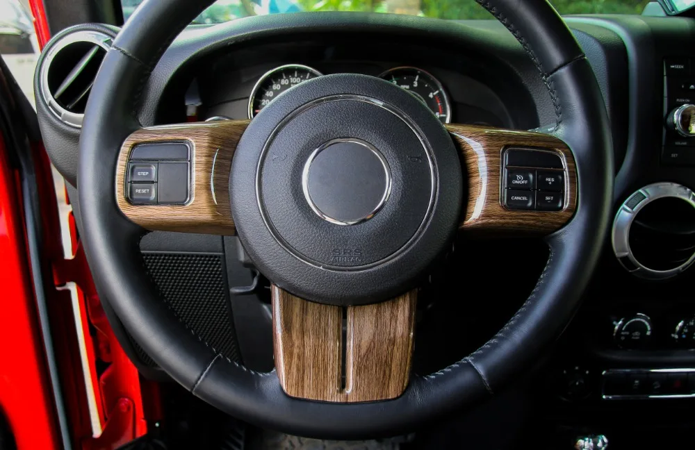 Для Jeep Wrangler JK 2011- аксессуары для салона автомобиля костюмы украшения 4 двери автомобиля Стайлинг хром красный синий карбоновое волокно 18 шт