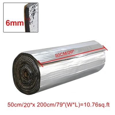 6mmx50cmx200cm UXCELL 6 мм/10 мм толщиной PE алюминиевой фольги двери автомобиля капот Аудио Звук Deadener теплоизоляция увлажнения коврик - Название цвета: 6mmx50cmx200cm