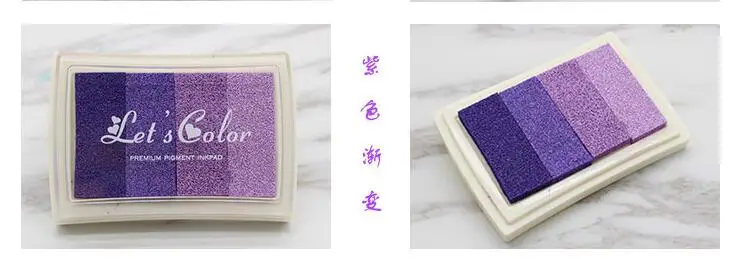 Purple Высокое качество, градиентные чернила на масляной основе, печатка для бумаги, дерева, ремесла, резиновый штамп, 4 цвета на выбор - Цвет: Purple
