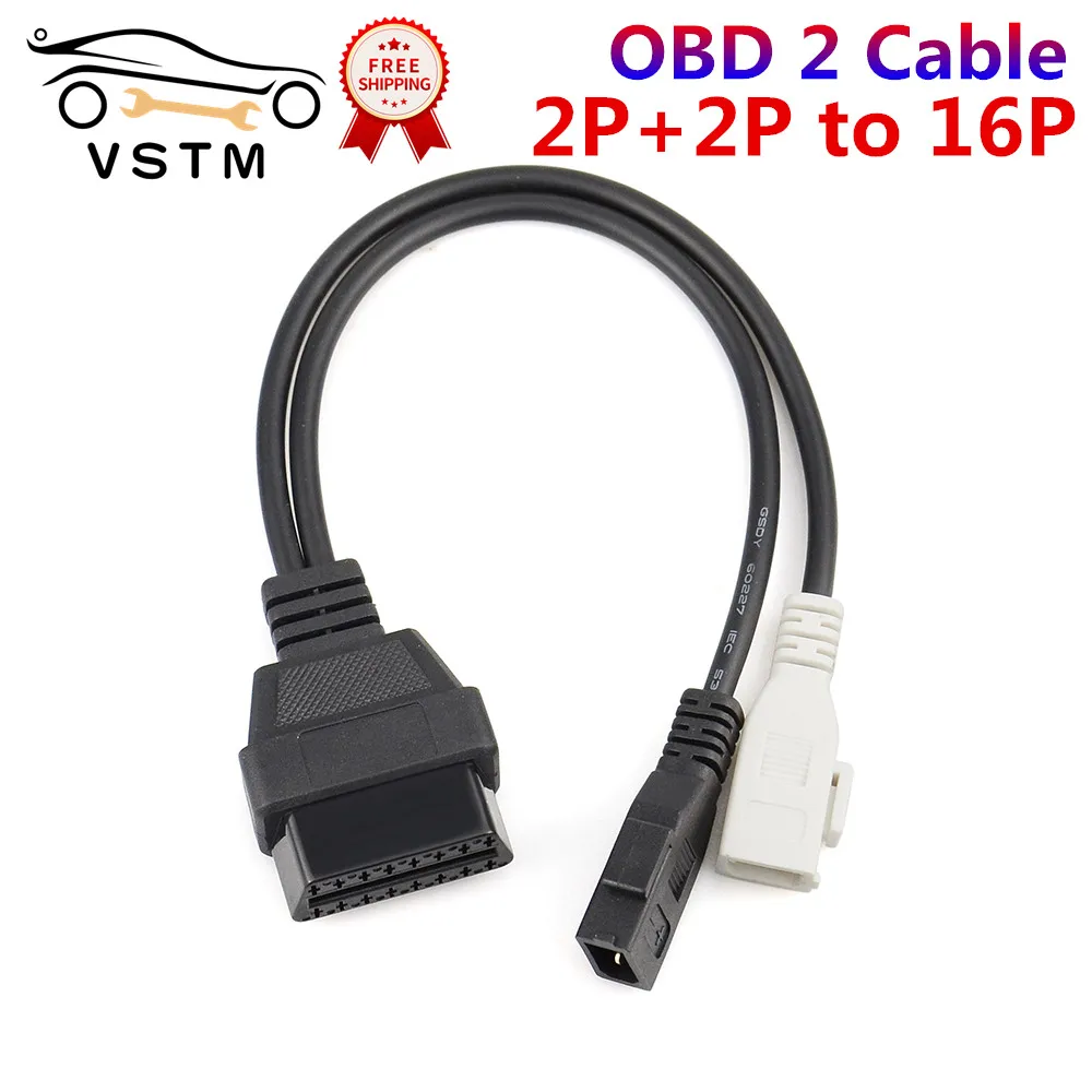 

NEW For AU*DI 2+2 to 16 Pin OBD 2 Car Diagnostic Cable 16pin OBD2 for obdii Scanner Tools COM Male CY104-CN with High Quality