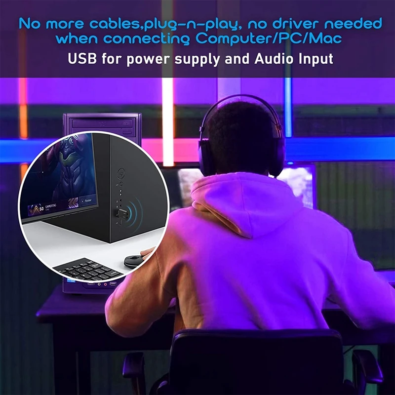 USB Bluetooth 5 0 аудио адаптер для подключения к настольному ПК TV
