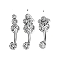 50pcslot surgical steel gems navel belly ring button bar internally threaded navel body piercing jewelry 14g new styles