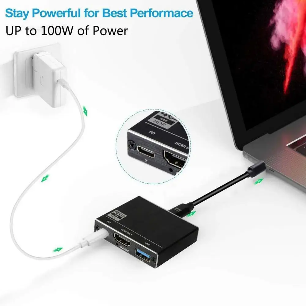 Тип C док станция/HDMI/питание от трех в одном USB hub 3 1 к HDMI 100 Вт зарядки 0 HUB
