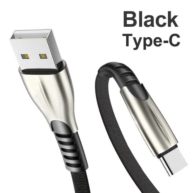 Black Type C Cable Usb-кабель 5А типа C для быстрой зарядки samsung S9 S10 Note 10 Plus Quick Charge 3,0 Для huawei P30 Honor 10 Xiaomi Redmi LG USB C - Цвет: Black Type C Cable
