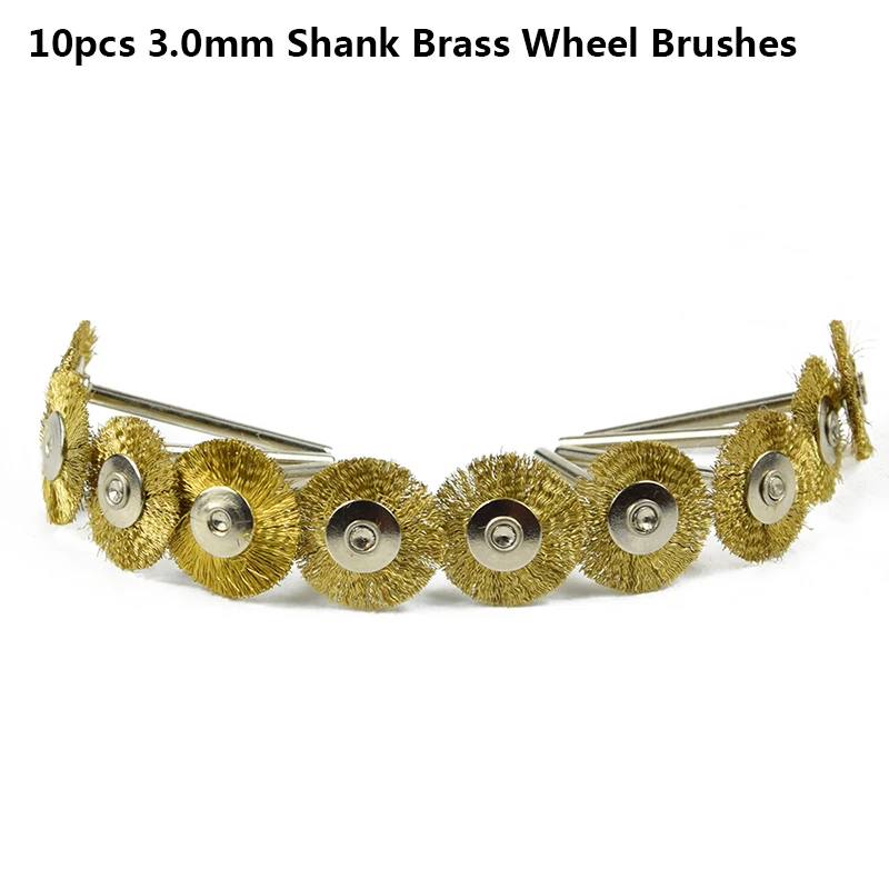 10 PCS stainless 10 шт. 3,0 мм хвостовик из нержавеющей стали щетки колеса провода Набор Латунь/нейлон Полировка щеток щетка для мясорубки роторные электрические инструменты - Цвет: 10 PCS stainless