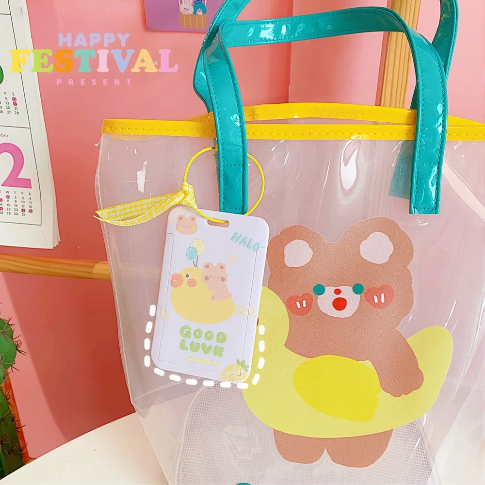 Новинка Kawaii держатель для карт в автобусе чехол с милым медведем кроликом