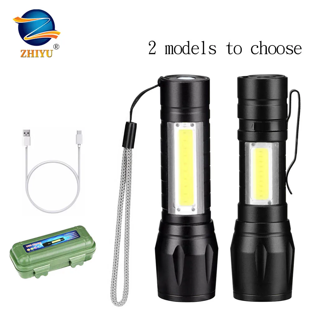 Портативный светодиодный фонарик ZHIYU COB + XPE тактический фонарь с фокусировкой 3