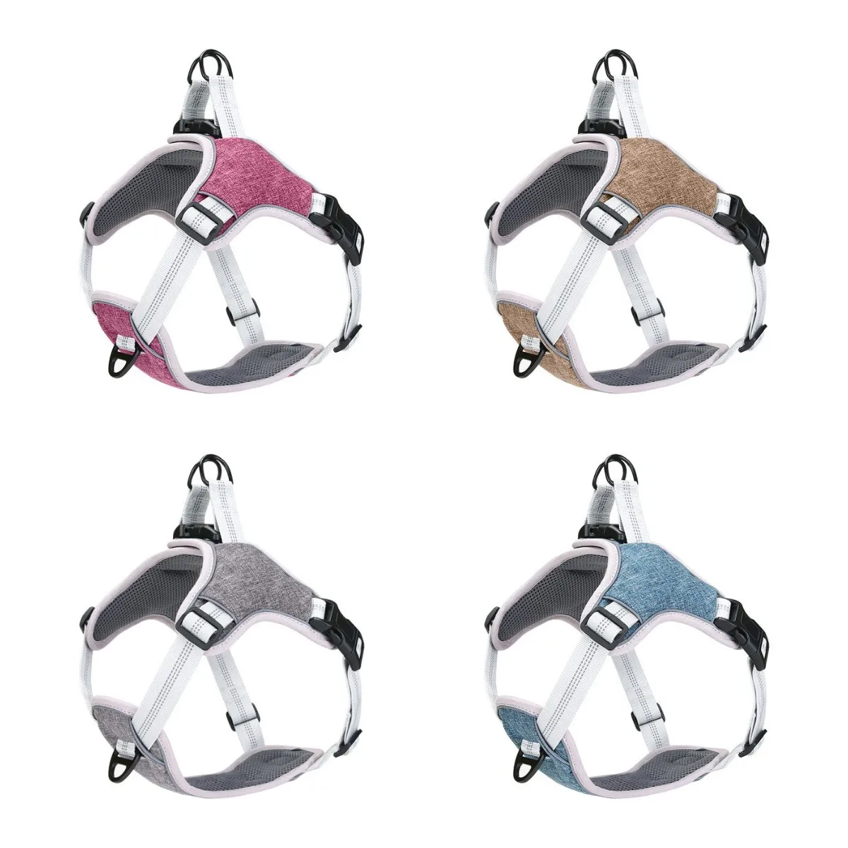 

Reflective dog harness nylon traction comfortable breathable explosion-proof pet chest strap medium and large dog pet supplies